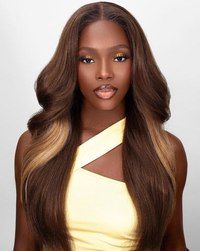 O.U Style Brown Long Glueless Natural Wig-8