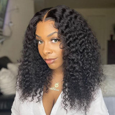 20" Glueless Black Deep Wave Wig