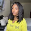 16" Glueless Black Kinky Straight Wig