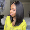 16" Glueless Black Kinky Straight Wig