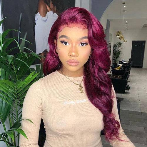 Purple Red Body Wave Wig-140%(Extra Thick As In Video)