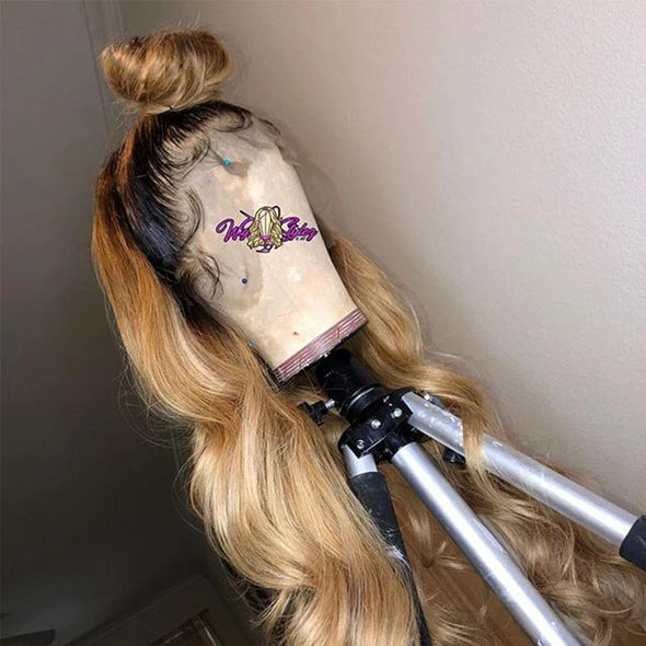 Front Silk Glueless Brazilian Gold Wig-140%(EXTRA THICK AS IN VIDEO)