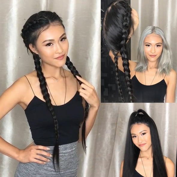 Black long braid wig— 140%(EXTRA THICK AS IN VIDEO)